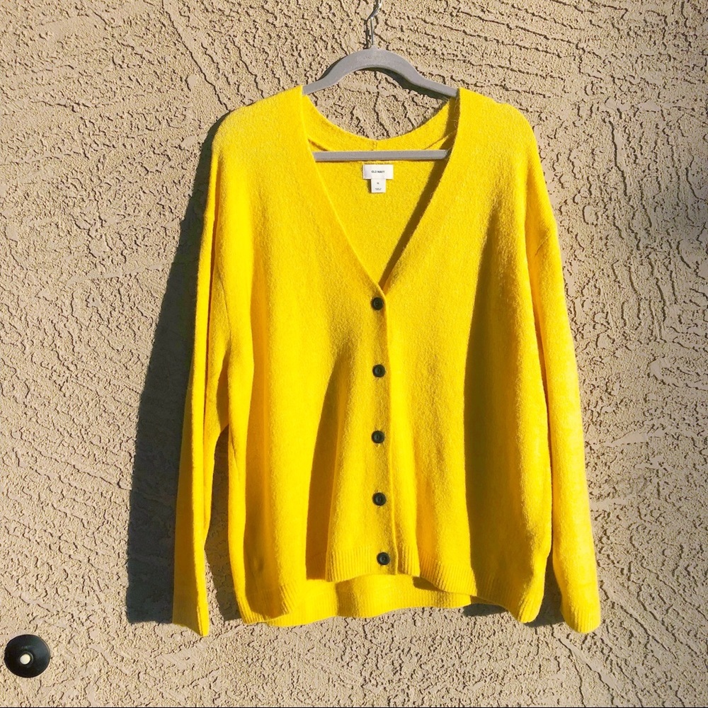 OLD NAVY ✨NWT Yellow Slouchy Soft Cardigan Sweater - Picture 2 of 7